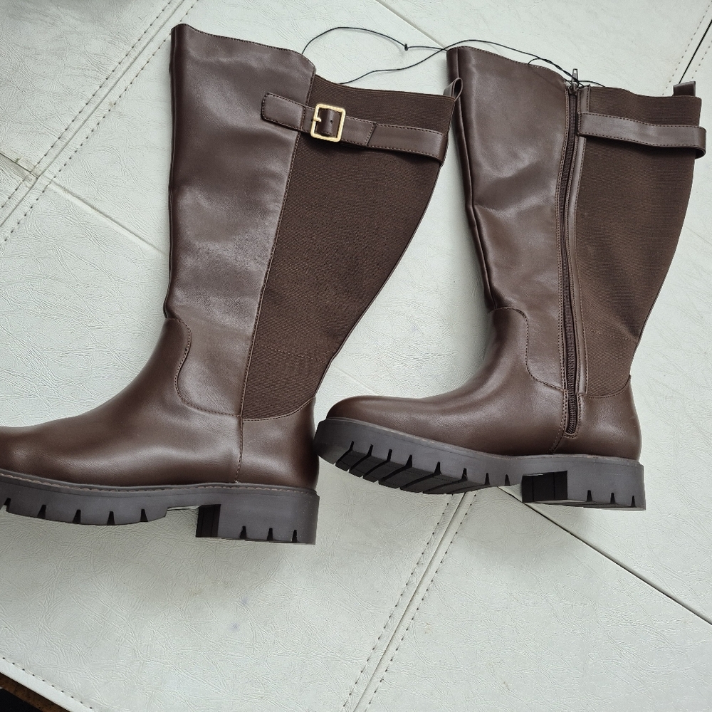NEW Lane Bryant Chocolate Brown Winter Boots Sz 10WW